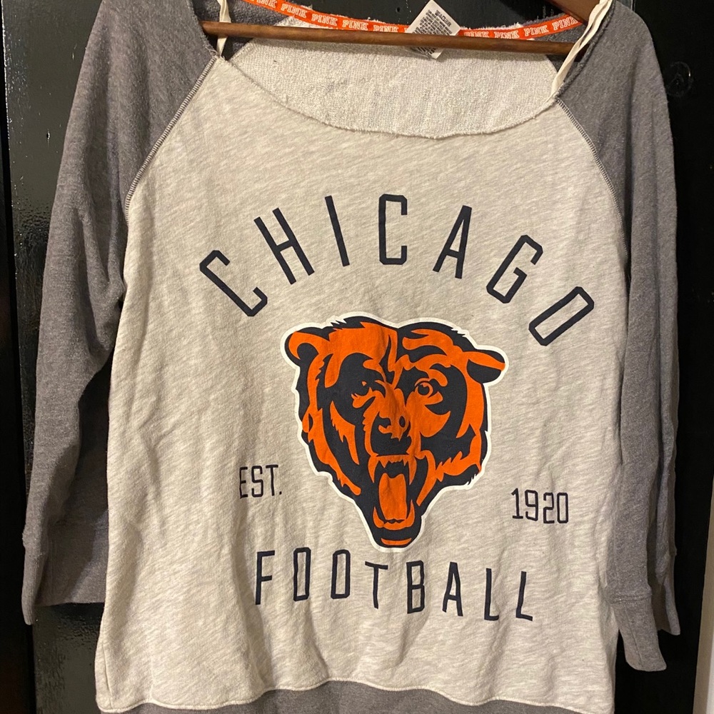 Chicago Football Women's Raglan Sweatshirt - Gray & Orange